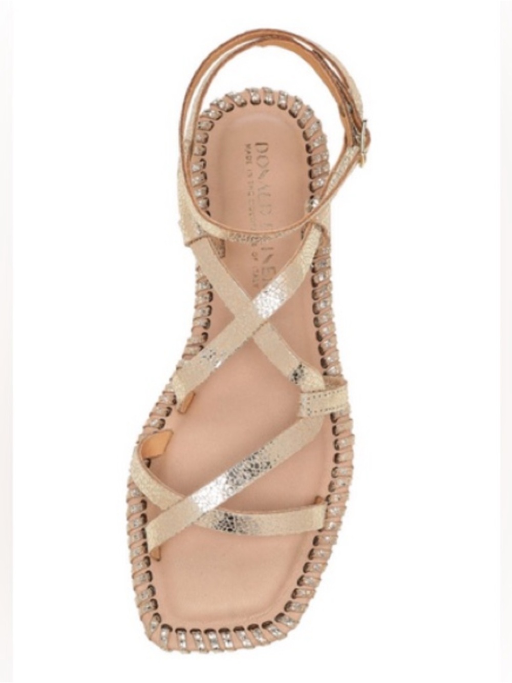 Donald J. Pliner Gold Strappy Flat Sandals